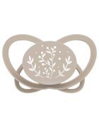 NIP Set 2 suzete My Butterfly cu tetina ortodontica din silicon forma simetrica din materiale naturale regenerabile fara BPA cutie de transport si sterilizare maro 16-32 luni