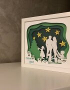 Noorhandmadeatelier Tablou luminos Parinti si copii 032 Craciun