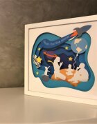 Noorhandmadeatelier Tablou luminos Parinti si copii 033