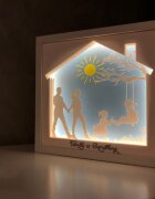 Noorhandmadeatelier Tablou luminos Parinti si copii 055