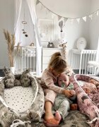 Nor Pufos Baby nest 2 fete din bumbac Jungle Pink Sleepee
