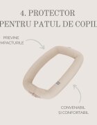 Nor Pufos Baby nest modular cu arcada de jucarii 2in1 sand Sleepee