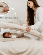 Nor Pufos Baby nest modular cu arcada de jucarii 2in1 sand Sleepee