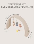 Nor Pufos Baby nest modular cu arcada de jucarii 3in1 gri Sleepee