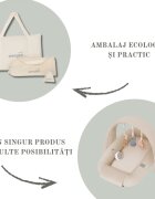 Nor Pufos Baby nest modular cu arcada de jucarii 3in1 gri Sleepee