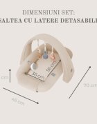 Nor Pufos Baby nest modular cu arcada de jucarii 3in1 pink Sleepee