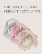 Nor Pufos Baby nest modular cu arcada de jucarii 3in1 pink Sleepee