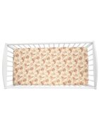 Nor Pufos Cearceaf din bumbac pentru patut 120x60 cm Animale de Epoca Almond