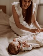 Nor Pufos Sac de dormit din bumbac 0-4 luni Newborn Boho Sand Sleepee 25 tog