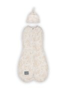 Nor Pufos Saculet din bumbac Swaddle pentru infasat nou nascut + caciulita First Step Bamboo