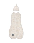 Nor Pufos Saculet din bumbac Swaddle pentru infasat nou nascut + caciulita First Step Bamboo