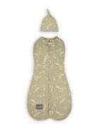 Nor Pufos Saculet din bumbac Swaddle pentru infasat Nou nascut + caciulita First Step Meadow
