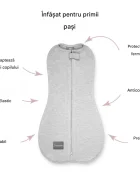 Nor Pufos Saculet din bumbac Swaddle pentru infasat Nou nascut + caciulita First Step Meadow