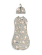 Nor Pufos Saculet Swaddle pentru infasat + caciulita Second Step Animale de Epoca Sky Blue Sleepee