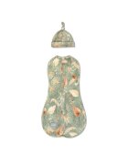 Nor Pufos Saculet swaddle pentru infasat + caciulita Second Step Boho Green Sleepee