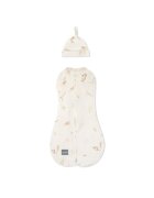 Nor Pufos Saculet swaddle pentru infasat + caciulita Second Step Boho Sand 0.2 Tog Sleepee