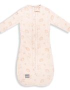 Nor Pufos Saculet Swaddle pentru infasat din bumbac + caciulita Animale de Epoca cream Sleepee
