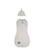 Nor Pufos Saculet swaddle pentru infasat din bumbac + caciulita Second Step bej Sleepee