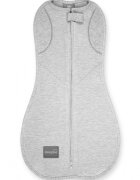 Nor Pufos Saculet swaddle pentru infasat din bumbac + caciulita Second Step gri deschis Sleepee