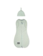 Nor Pufos Saculet swaddle pentru infasat din bumbac + caciulita Second Step menta Sleepee