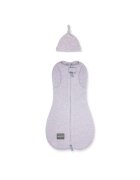 Nor Pufos Saculet swaddle pentru infasat din bumbac + caciulita Second Step roz Sleepee