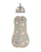 Nor Pufos Saculet Swaddle pentru infasat nou nascut Bumbac + caciulita First Step Animale Epoca Sky Blue Sleepee