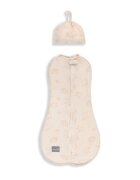 Nor Pufos Saculet Swaddle pentru infasat nou nascut + caciulita First Step Animale Epoca Cream Sleepee