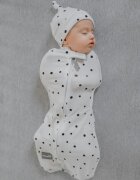 Nor Pufos Saculet Swaddle pentru infasat Nou Nascut + caciulita First Step Dots 0.2 Tog Sleepee