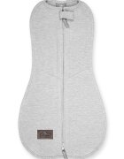 Nor Pufos Saculet swaddle pentru infasat nou nascut + caciulita First Step gri deschis Sleepee