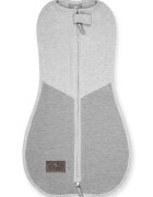 Nor Pufos Saculet swaddle pentru infasat nou nascut + caciulita First Step gri inchisgri deschis Sleepee