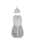 Nor Pufos Saculet swaddle pentru infasat nou nascut + caciulita First Step gri inchisgri deschis Sleepee