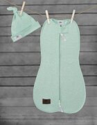 Nor Pufos Saculet swaddle pentru infasat nou nascut + caciulita First Step Menta Sleepee