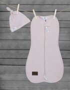 Nor Pufos Saculet swaddle pentru infasat nou nascut + caciulita First Step roz Sleepee