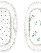 Nor Pufos Set 2 cearsafuri cu elastic pentru landoucosulet bebe EucaliptPuncte Sleepee