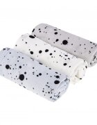 Nor Pufos Set 3 Museline din bambus Dots AlbastruAlbGri Sleepee
