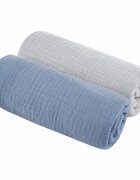 Nor Pufos Set de 2 museline din bumbac organic GriPetrol 75x75 cm Sleepee