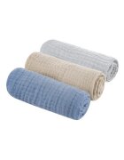 Nor Pufos Set de 3 museline bumbac organic gripetrolsand Sleepee