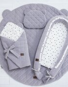 Nor Pufos Wrap cu urechi Babyhorn pentru nou nascut Royal Baby Gri Sleepee