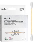 Nordics Betisoare din bumbac si bambus 100 buc alb