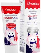 Nordics Pasta de dinti naturala pentru copii cu capsuni si probiotice 50 ml