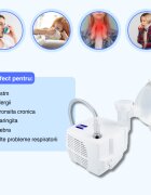NOVAMA Aparat de aerosoli N nebulizator cu compresor functionare continua sistem de economisire a medicamentului fabricat fara bisfenol si ftalati cu masca pentru copii si adulti SoftTouch si mustiuc