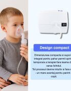 NOVAMA Aparat de aerosoli N nebulizator cu compresor functionare continua sistem de economisire a medicamentului fabricat fara bisfenol si ftalati cu masca pentru copii si adulti SoftTouch si mustiuc