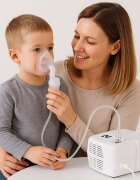 NOVAMA Aparat de aerosoli N nebulizator cu compresor functionare continua sistem de economisire a medicamentului fabricat fara bisfenol si ftalati cu masca pentru copii si adulti SoftTouch si mustiuc
