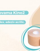 NOVAMA Banda Kinesiologica Kino2 impermeabila moale si confortabila fara latex 5 cm x 5 m roz