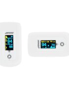 NOVAMA Pulsoximetru Sanso alb masoara saturatia de oxigen din sange si pulsul algoritm de toleranta la miscare ecran OLED bicolor functie de schimbare a orientarii ecranului