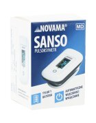 NOVAMA Pulsoximetru Sanso alb masoara saturatia de oxigen din sange si pulsul algoritm de toleranta la miscare ecran OLED bicolor functie de schimbare a orientarii ecranului