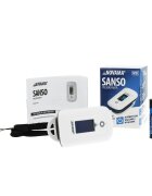NOVAMA Pulsoximetru Sanso alb masoara saturatia de oxigen din sange si pulsul algoritm de toleranta la miscare ecran OLED bicolor functie de schimbare a orientarii ecranului