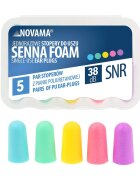 NOVAMA Set 5 perechi dopuri de urechi Senna Foam pentru reducerea zgomotului confortabile si eficiente multicolore