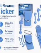 NOVAMA Set Ticker pentru indepartarea capuselor de marimi diferite 3 dispozitive cu forma de carlig etui