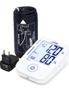 NOVAMA Tensiometru electronic de brat Prime+ White masurare in timpul umflarii mansetei detectarea aritmiei memorie 2x100 masuratori manseta reglabila 22-42 cm alimentator USB inclus